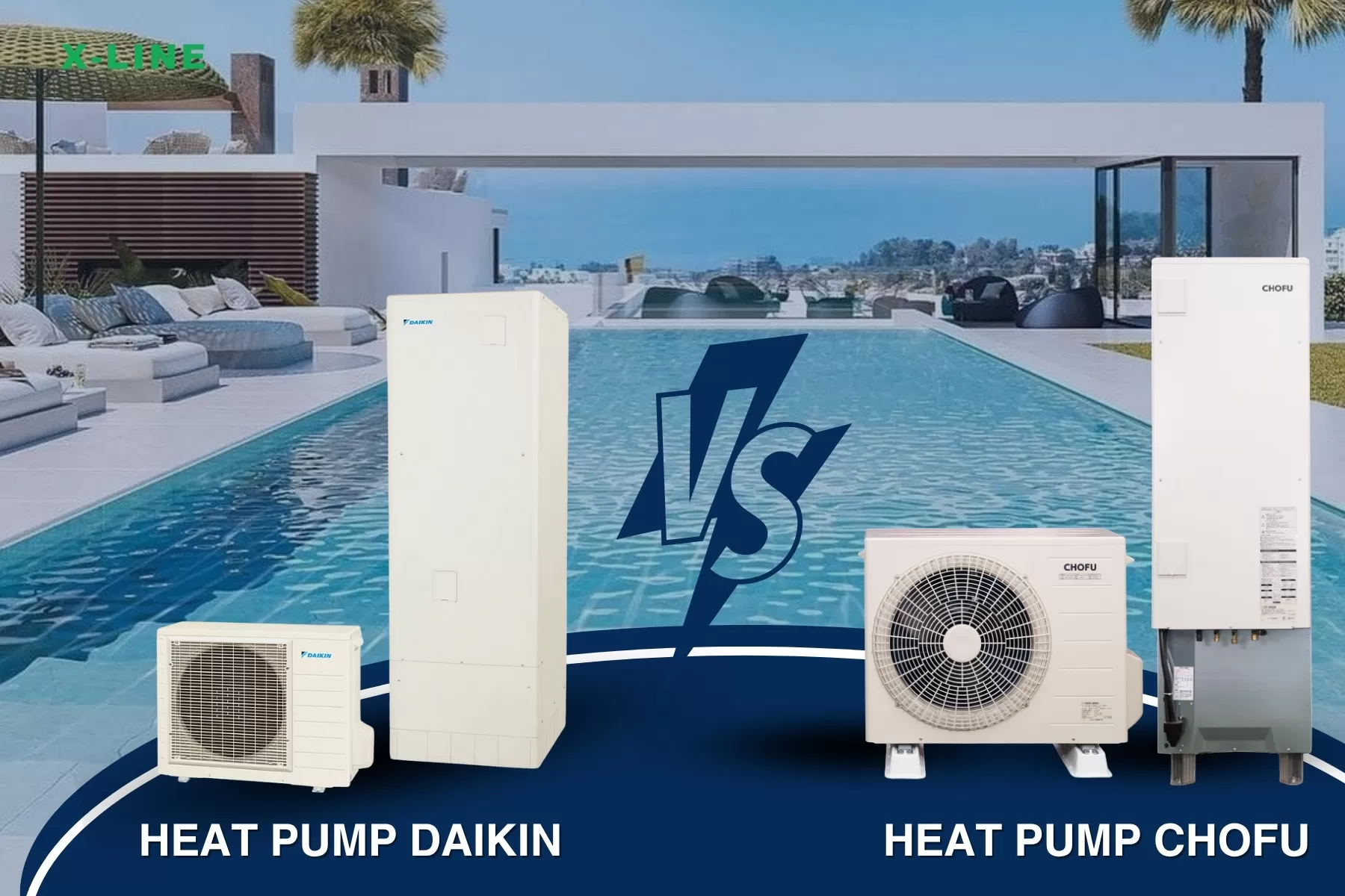 So sánh máy nước nóng trung tâm Daikin và heat pump Chofu