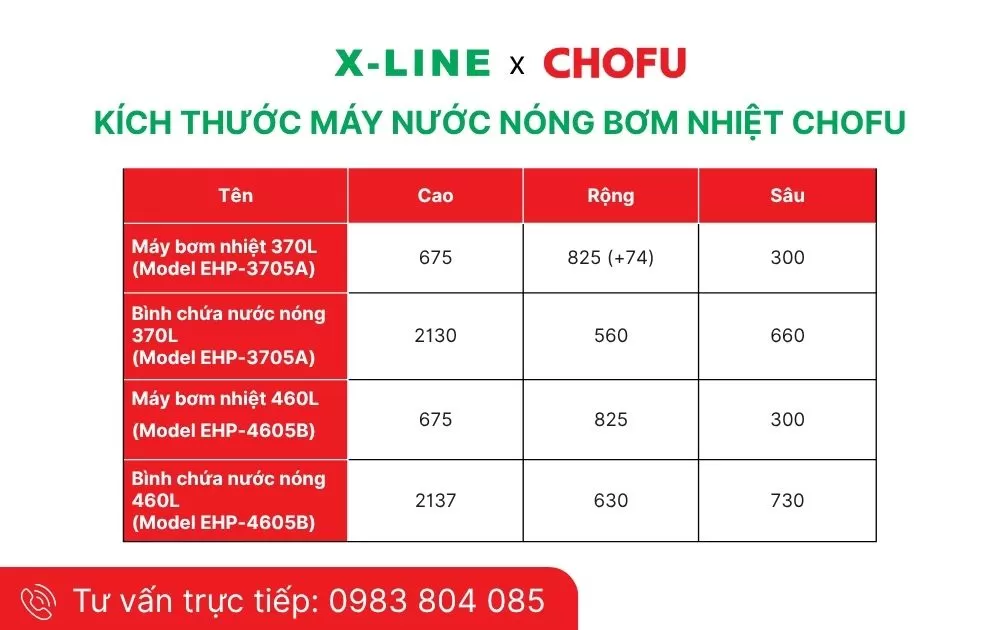 máy nước nóng bơm nhiệt 370l, máy nước nóng bơm nhiệt 460l, dung tích máy bơm nhiệt