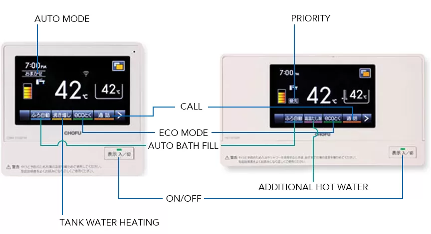 Bảng điều khiển th&ocirc;ng minh của m&aacute;y nước n&oacute;ng cao cấp CHOFU