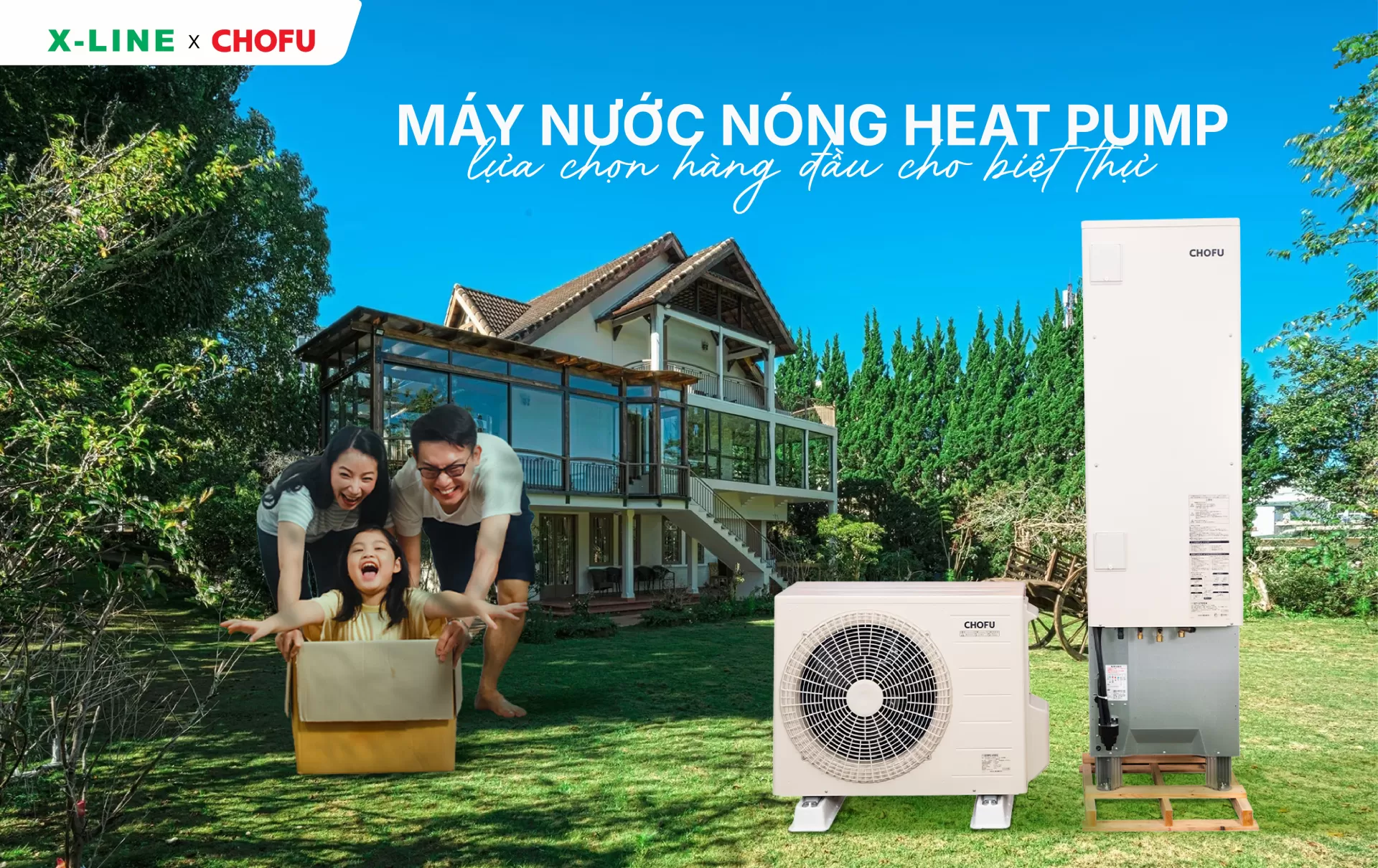 Máy nước nóng heat pump là lựa chọn hàng đầu cho biệt thự