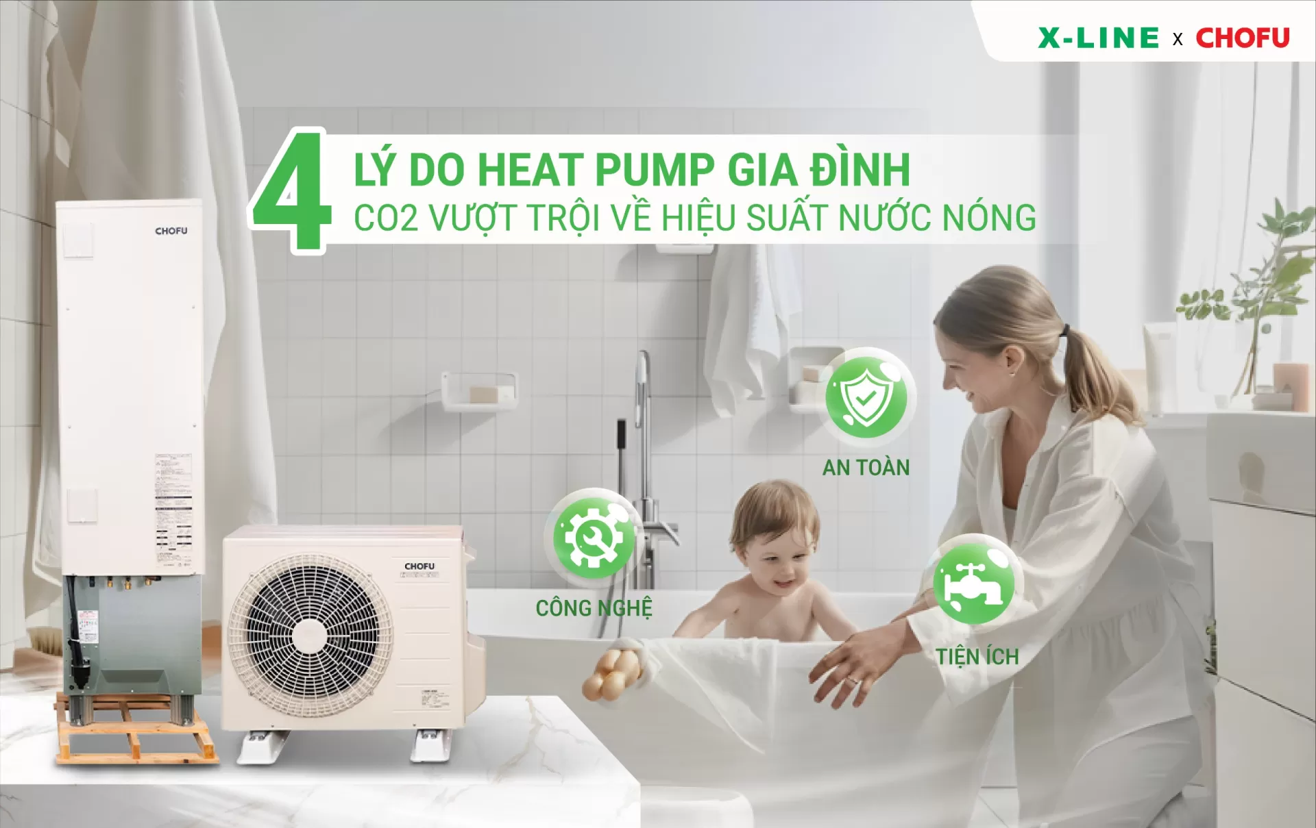 4 Lý do heat pump gia đình CO₂ vượt trội về hiệu suất nước nóng
